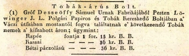 1825.08.31. Gróf Dessewffy burnótok