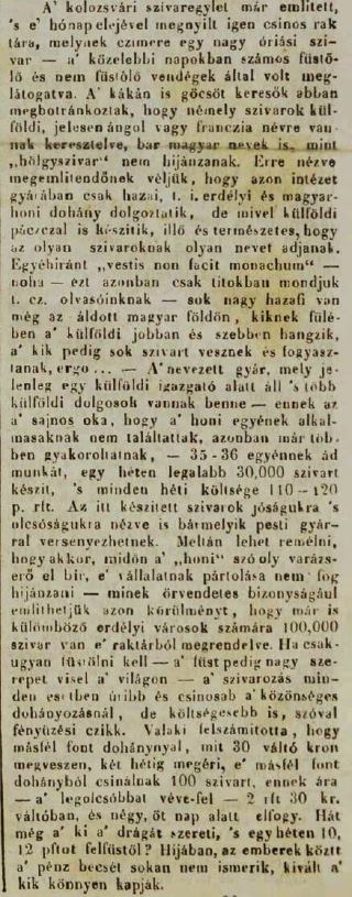 1848.03.10. Kolozsvári szivaregylet