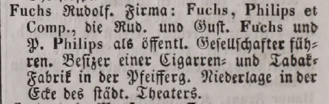 1851. Fuchs Rudolf dohánykereskedő