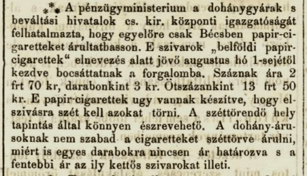 1865.07.27. Cigaretták gyártása