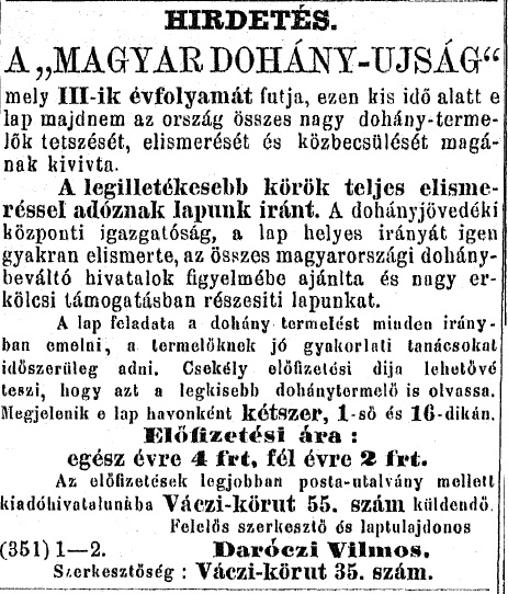1886.08.08. Magyar Dohányújság