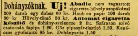 1888.05.20. Abadie szivarkahüvely