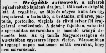 1888.06.03. Drágább szivarok