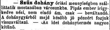1891.12.27. Rengeteg szűzdohány
