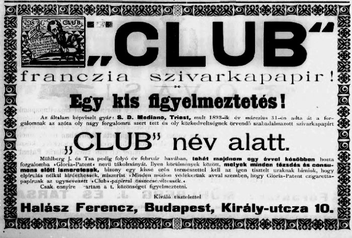 1894.08.20. Club cigarettapapír