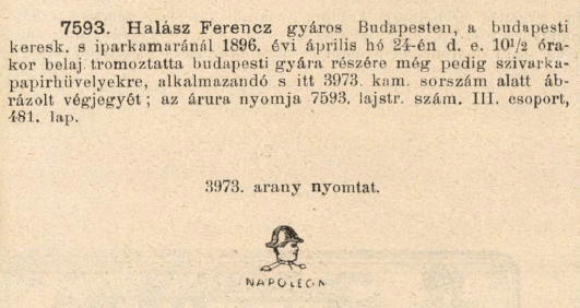 1896.04.24. Napoleon papír és hüvely
