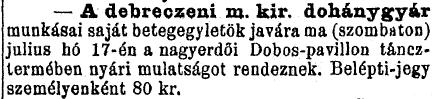 1897.07.18. Debreceni dohánygyár