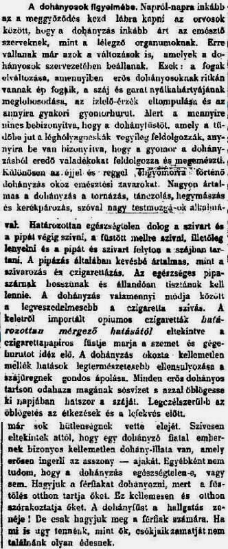 1898.01.22. A dohányzás mérgező