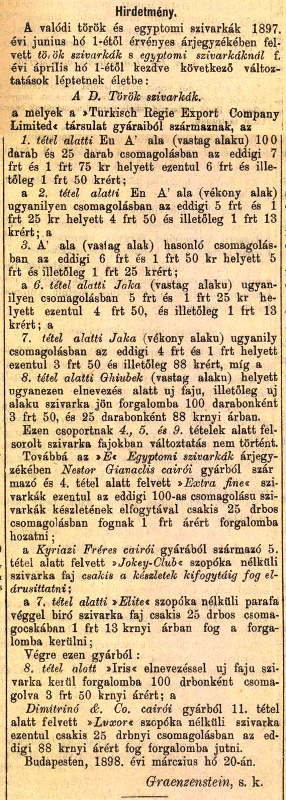 1898.03.29. Külföldi dohányáru