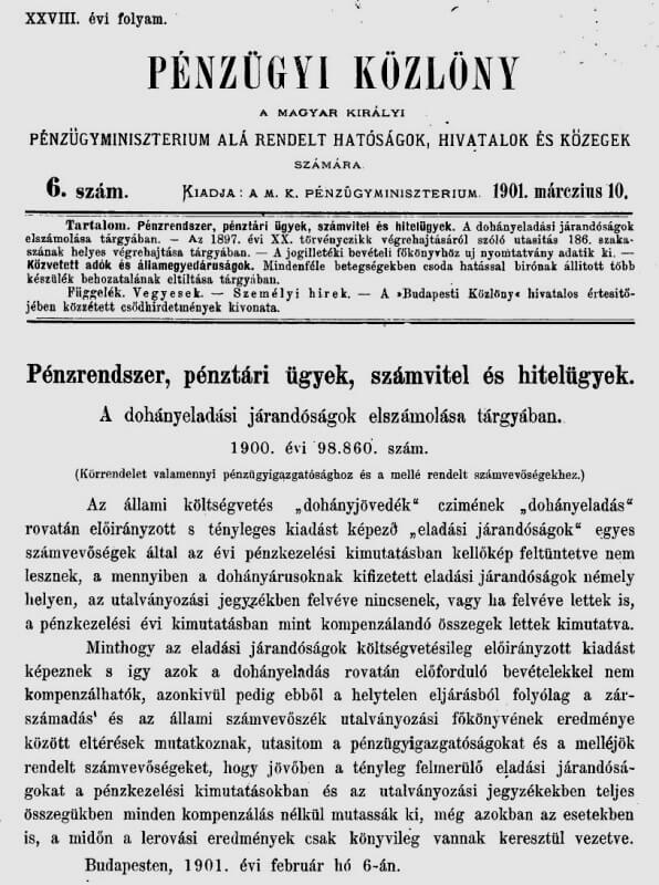 1901.03.10. Eladási járandóságok