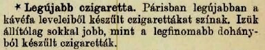 1903. Legújabb kávé-cigaretta