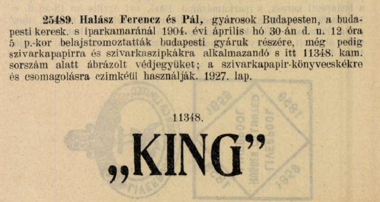1904.04.30. King cigarettapapír