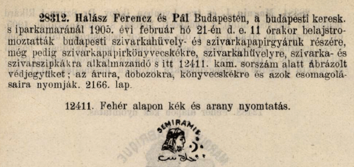 1905.02.21. Semiramis papír és hüvely