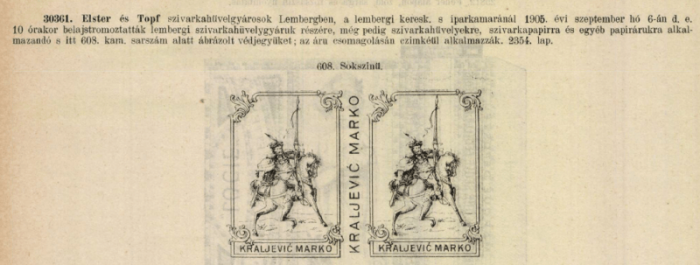 1905.09.06. Kraljevic Marko papír
