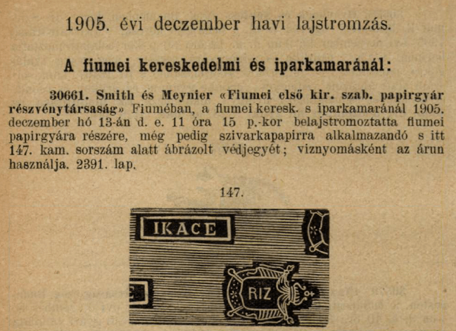 1905.12.13. Ikace cigarettapapír