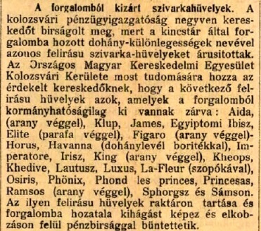 1907.03.10. Tiltott cigarettahüvelyek