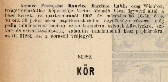 1907.03.16. Kőr papír és hüvely