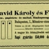 1908. David Károly és Fia dobozgyár