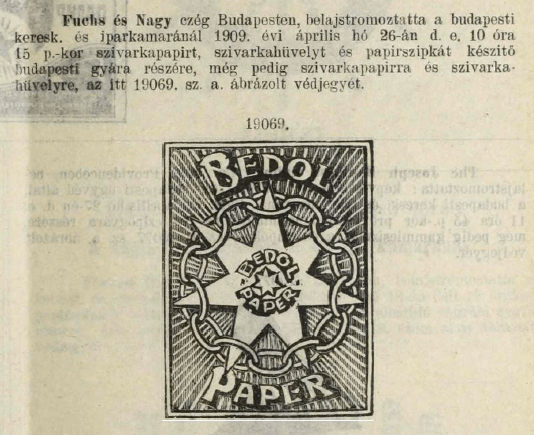 1909.04.26. Bedol papír és hüvely