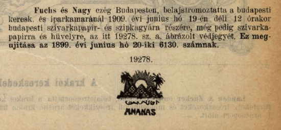1909.06.19. Ananas papír és hüvely