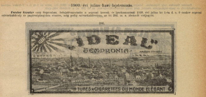 1909.07.01. Ideal cigarettahüvely