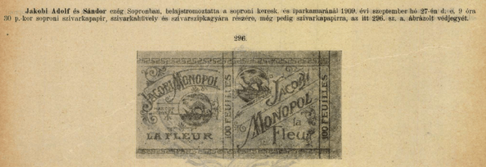 1909.09.27. La Fleur cigarettapapír