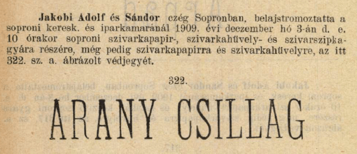 1909.12.03. Arany Csillag