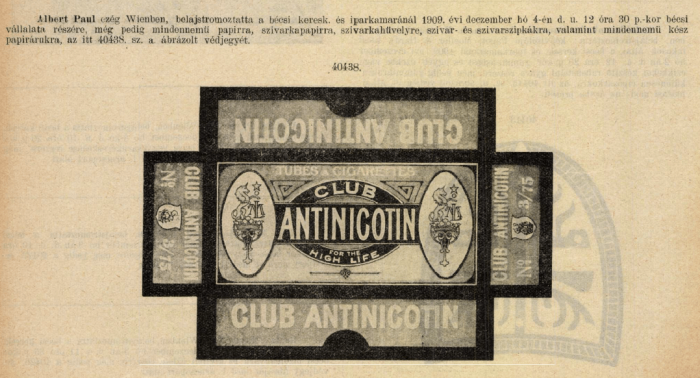 1909.12.04. Club Antinicotin hüvely