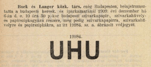 1909.12.06. Uhu papír és hüvely