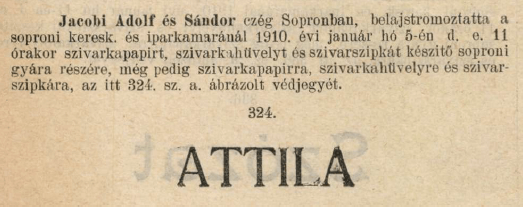 1910.01.05. Attila papír és hüvely