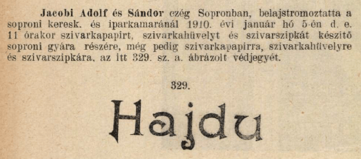 1910.01.05. Hajdu papír és hüvely