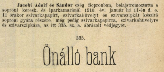 1910.01.05. Önálló bank 1910.01.05. Önálló bank