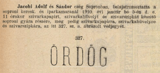 1910.01.05. Ördög papír és hüvely