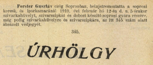 1910.02.12. Úrhölgy papír és hüvely