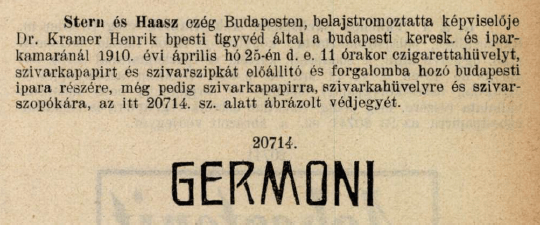 1910.04.25. Germoni papír és hüvely
