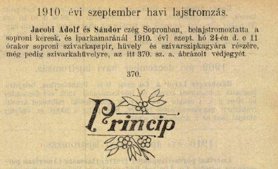 1910.09.24. Princip papír és hüvely 1910.09.24. Princip papír és hüvely
