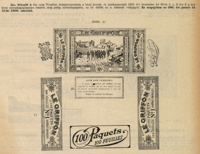 1910.12.29. Le Griffon cigarettapapír