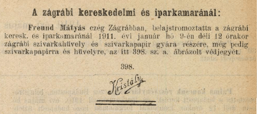 1911.01.09. Kristály papír és hüvely