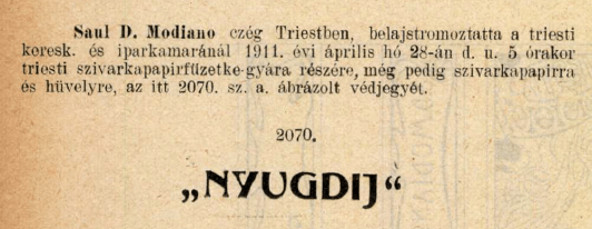 1911.04.28. Nyugdíj papír és hüvely