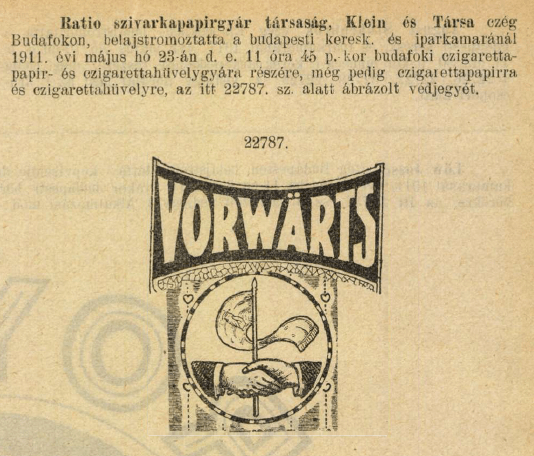 1911.06.23. Vorwärts papír és hüvely