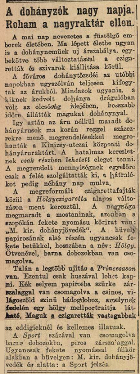 1911.07.02. Dohány változások