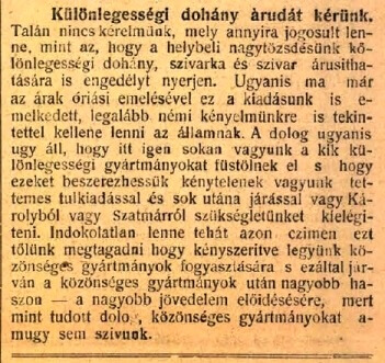 1911.10.05. Különlegességi áruda