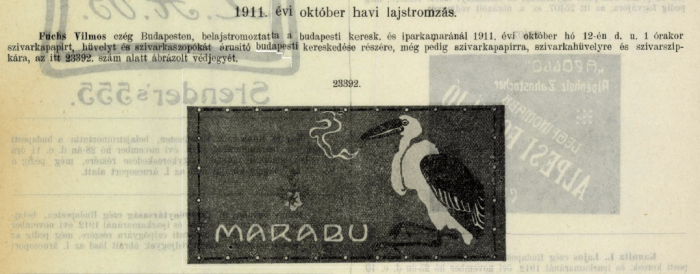 1911.10.12. Marabu papír és hüvely