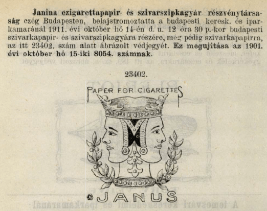 1911.10.14. Janus cigarettapapír