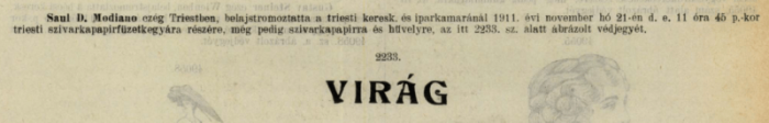 1911.11.21. Virág cigarettapapír