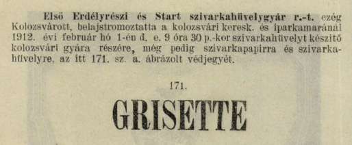 1912.02.01. Grisette papír és hüvely