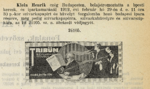 1912.02.29. Tribün papír és hüvely