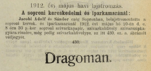 1912.05.10. Dragoman cigarettahüvely