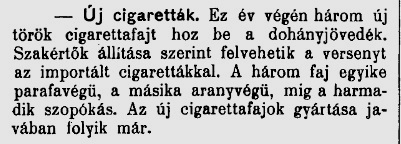 1912.07.27. Új cigaretták