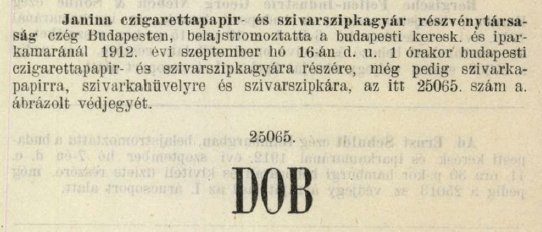 1912.09.16. Dob papír és hüvely